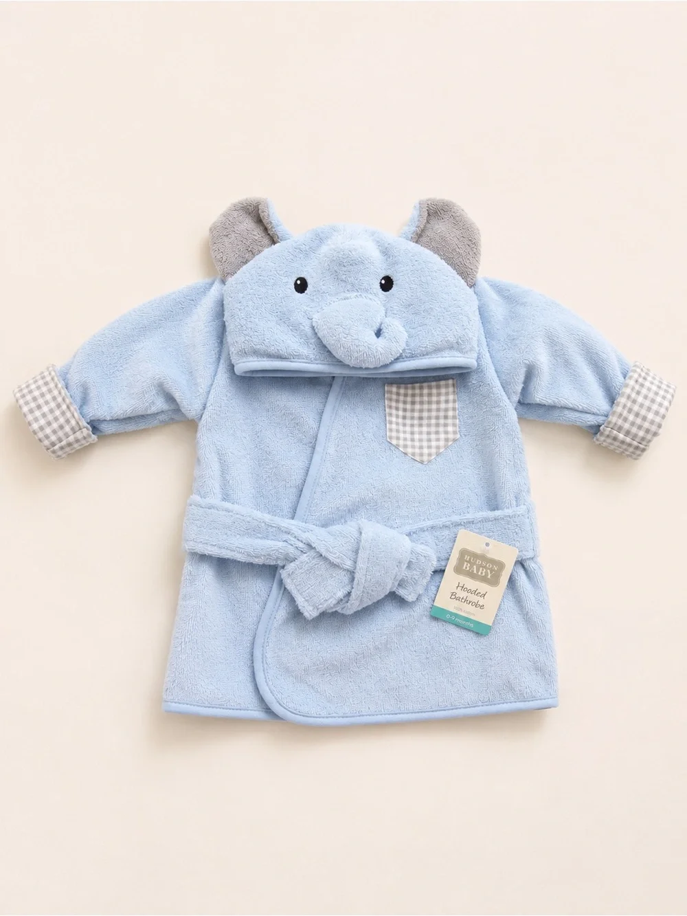 Blue Elephant Hooded Baby Bathrobe